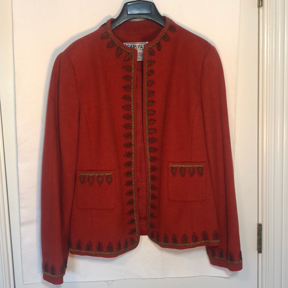 Carlisle Wool Rust Jacket, Size 14 - image 4